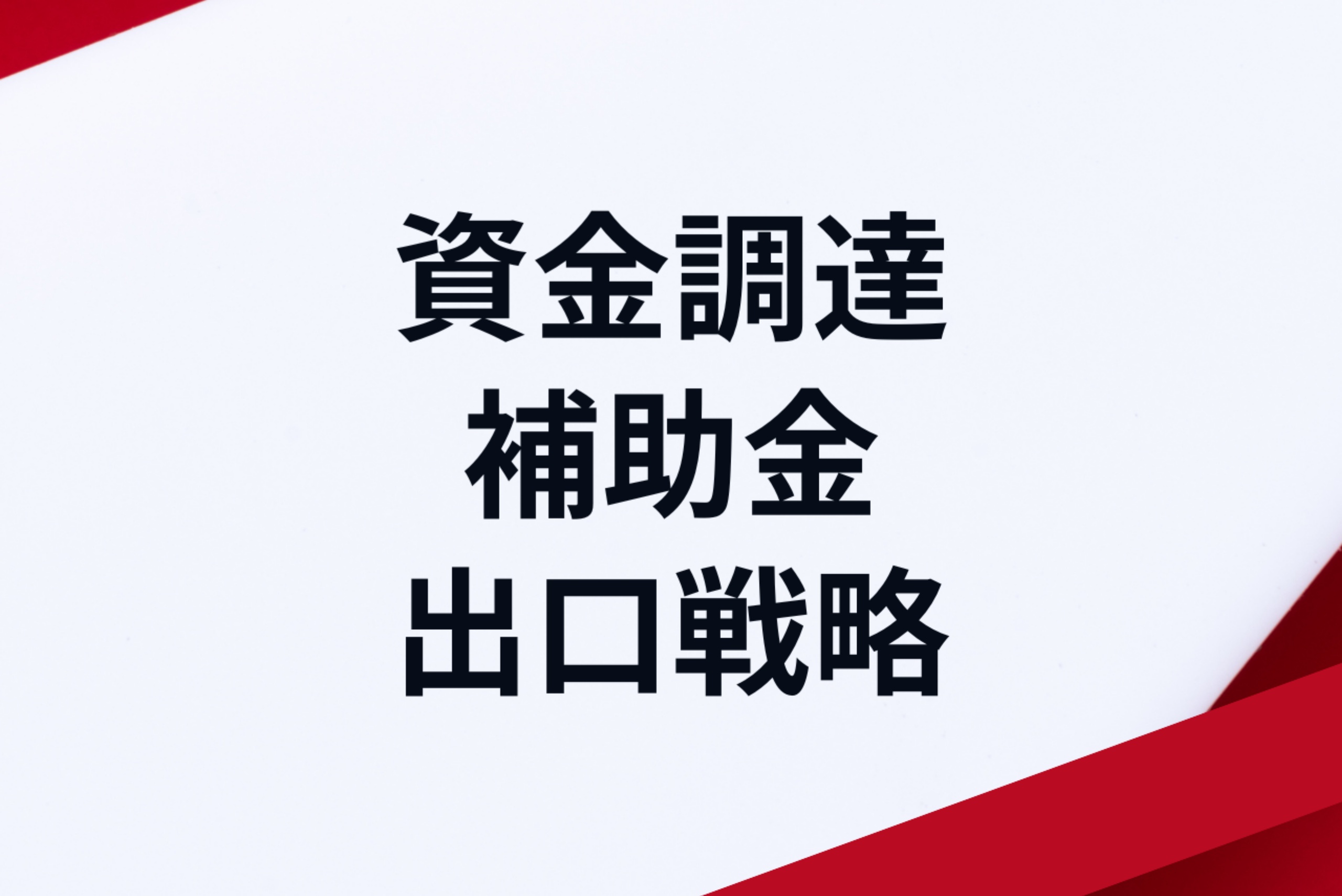 資金調達・補助金支援